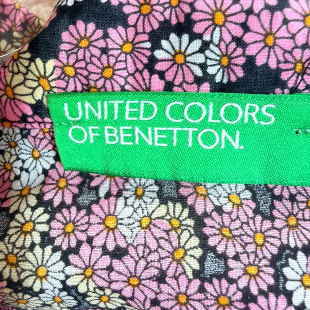 United Colors of Benetton Long-Sleeve Floral Button-Down Blouse Women S Cotton - Picture 8 of 13